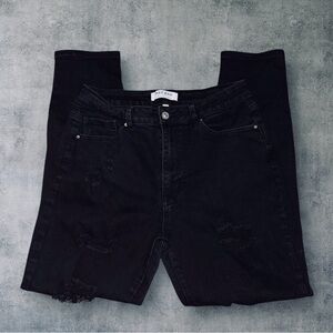 Wax Jeans Women’s Ripped Black Denim Jeans Size 13/31